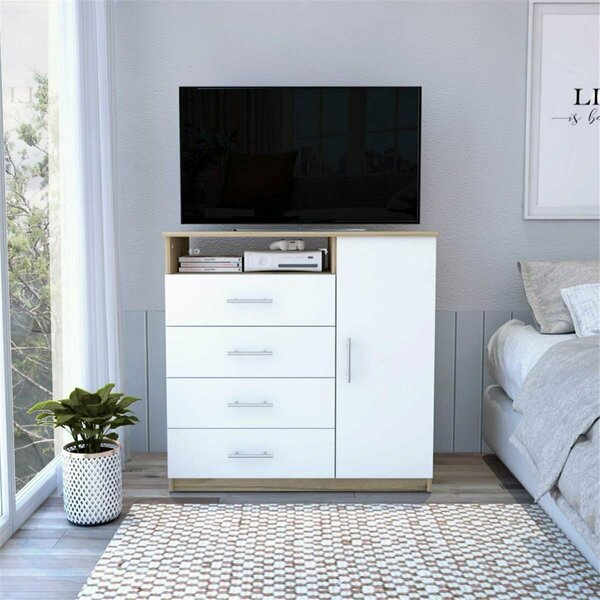 Depot E-Shop Rioja 4 Drawer Dresser, White DE-CDB6588